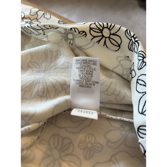 J.Jill Wearever Layered Tiered Sleeveless Dress Size XLP Cream Floral Stretch - Picture 6 of 8